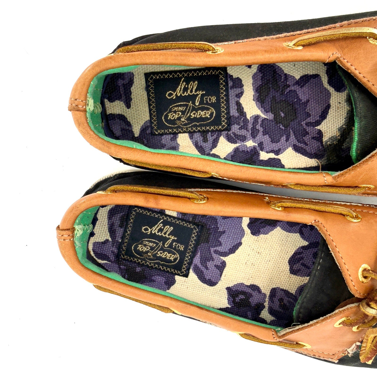 Milly for Sperry Navy Blue Brown Leather Boat Shoes