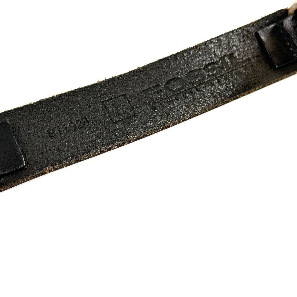 Vintage 90s Fossil Black Genuine Leather Boho Western Medallion Belt