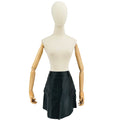 Coach Black Calf Leather Viscose Lined Cargo Pocket Mini Skirt