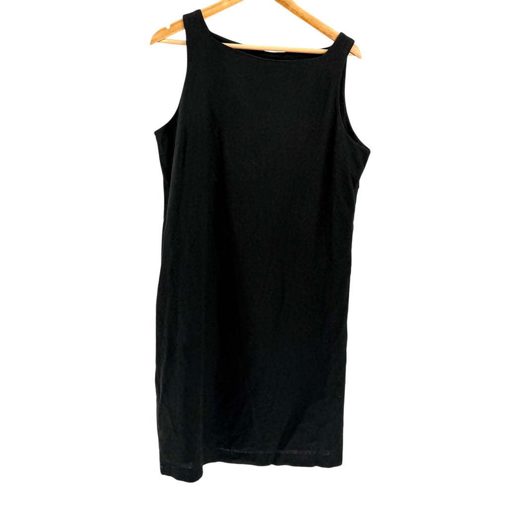 Vintage 90s John Paul Richard Black Minimalist Square Neck Shift Dress