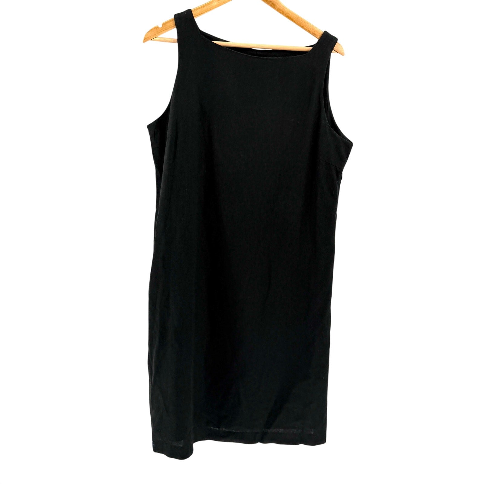 Vintage 90s John Paul Richard Black Minimalist Square Neck Shift Dress