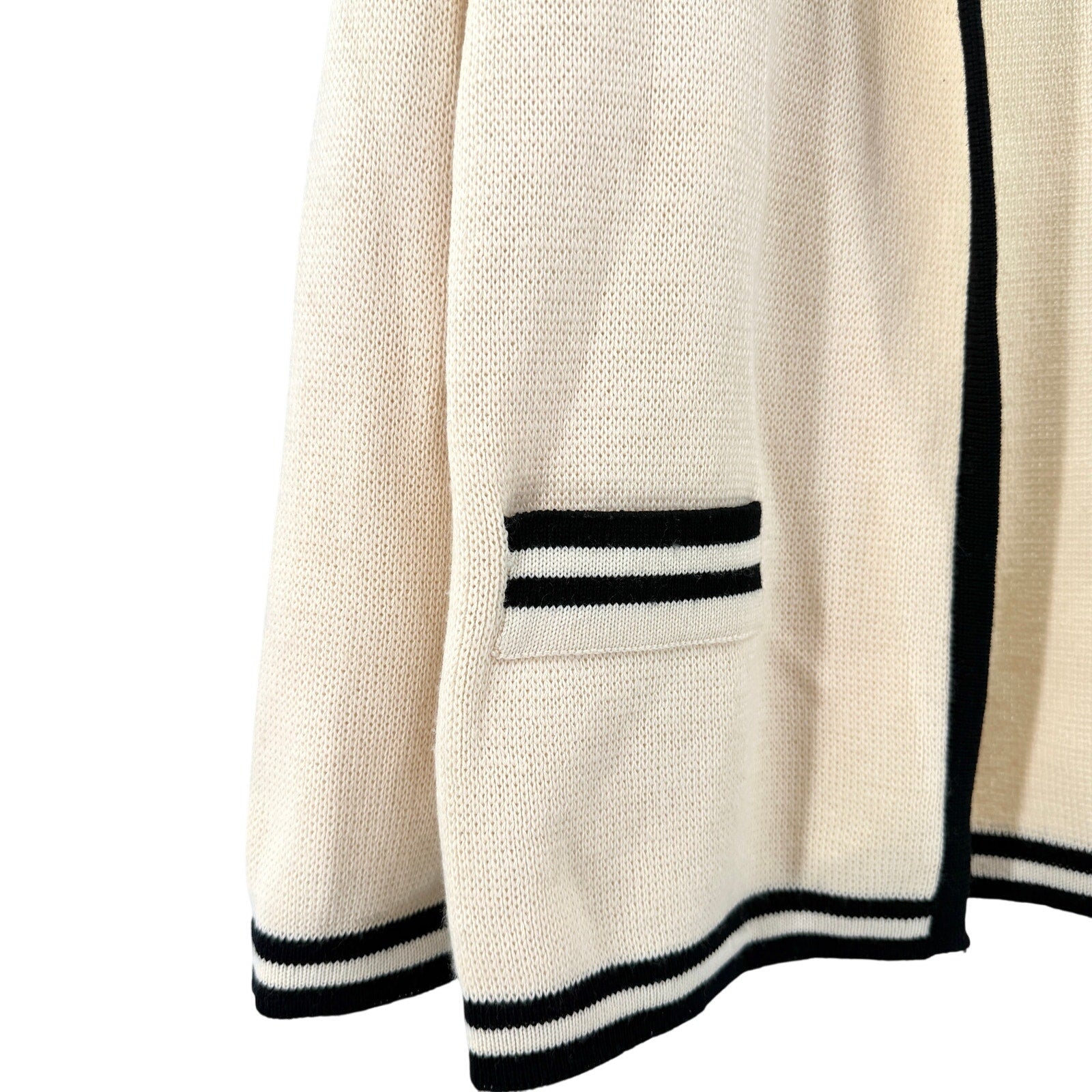Vintage 90s Cream 100% Merino Wool Preppy Shawl Collar Cardigan