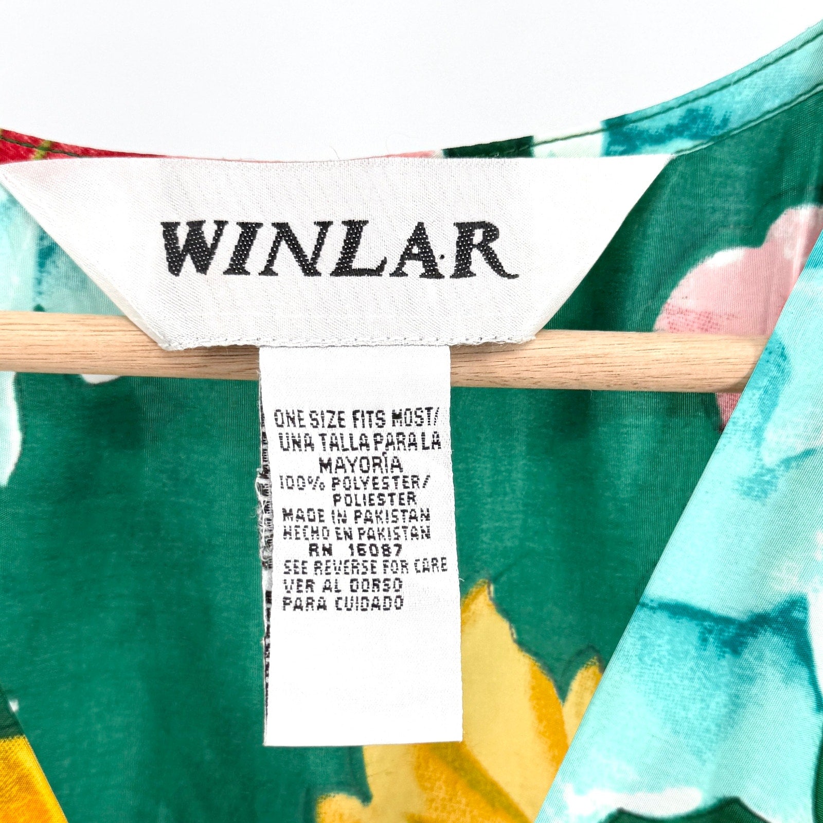 Vintage 90s Winlar Green Yellow Pink Floral Loungewear Kaftan Maxi Dress