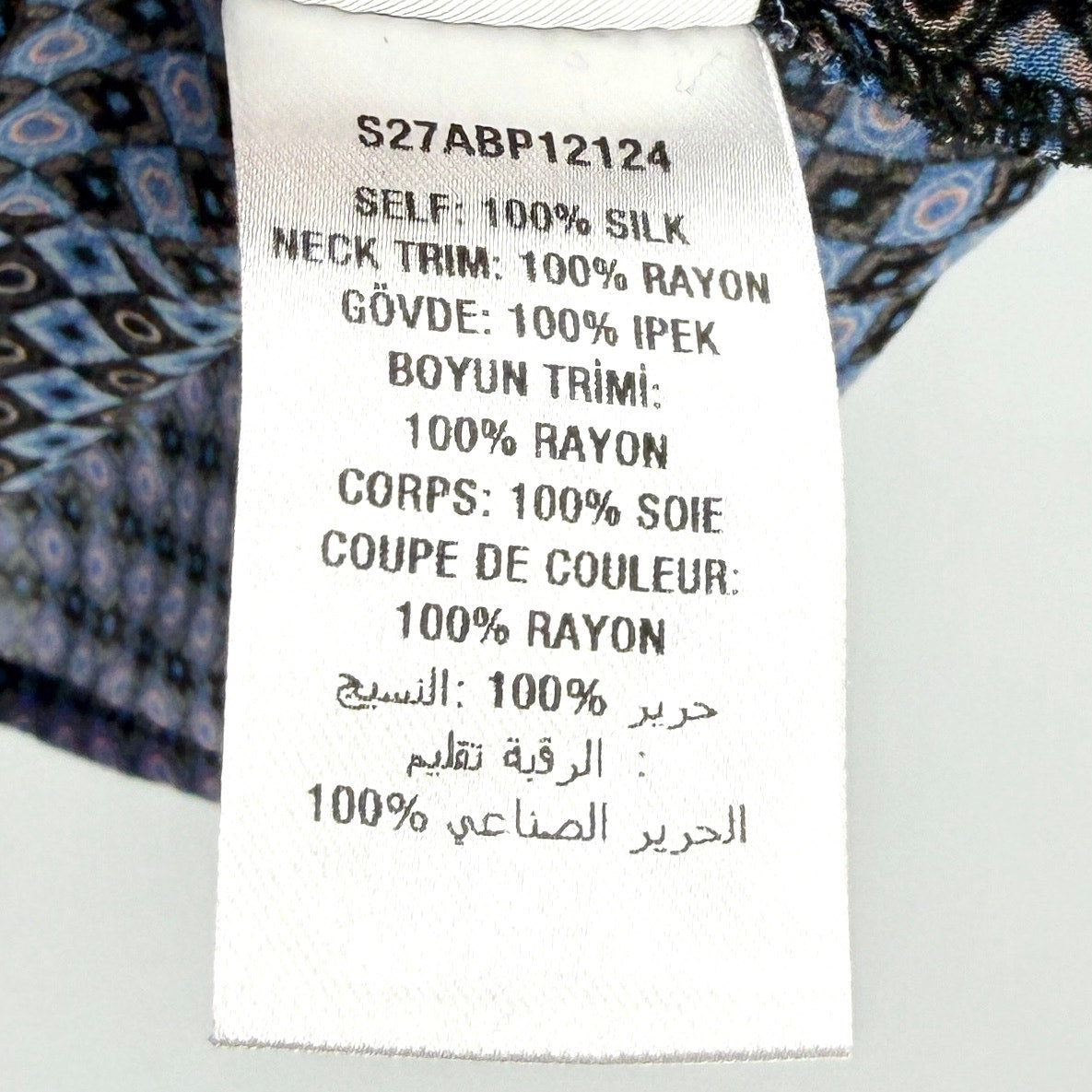 Opening Ceremony Sheer Blue Purple 100% Silk Patchwork Blouse Top