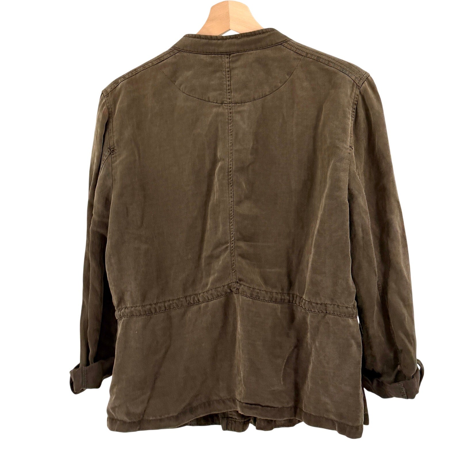 Sanctuary Army Green Olive Utility Field Military Lightweight Jacket