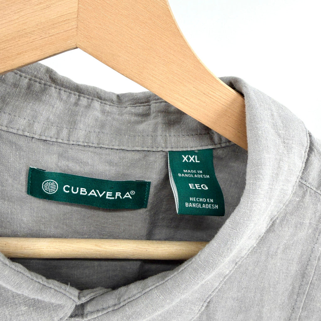 Cubavera Grey Guayabera Two Pocket Camp Shirt