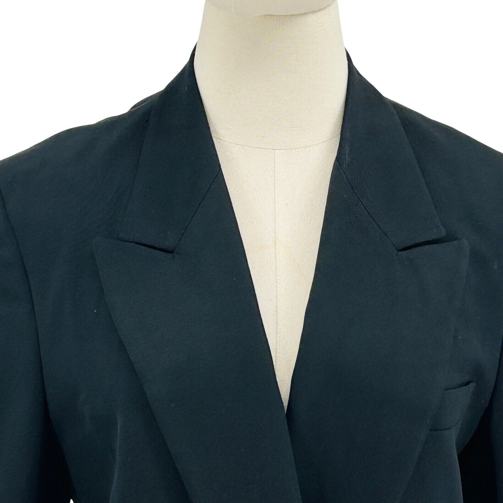 Vintage 90s The J. Peterman Company Black 100% Wool Blazer Tuxedo Jacket
