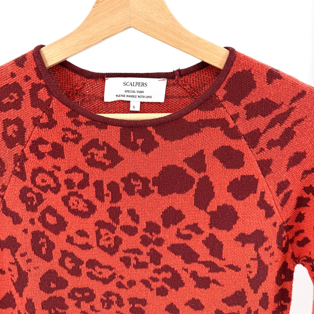Scalpers Brick Red Animal Print Bodycon Maxi Sweater Dress