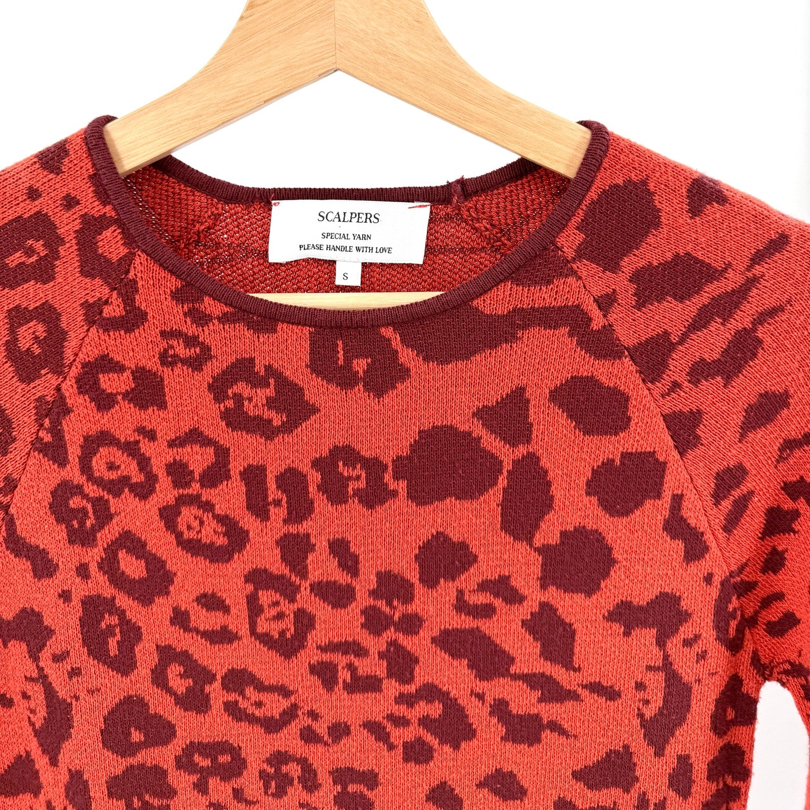 Scalpers Brick Red Animal Print Bodycon Maxi Sweater Dress