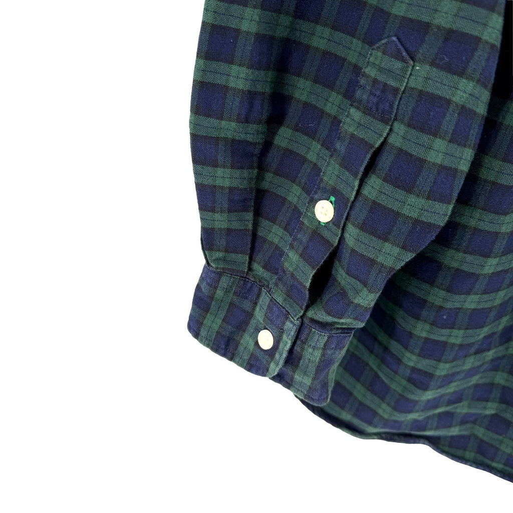 Vintage 90s Tommy Hilfiger Black Watch Plaid 100% Cotton Oxford Shirt