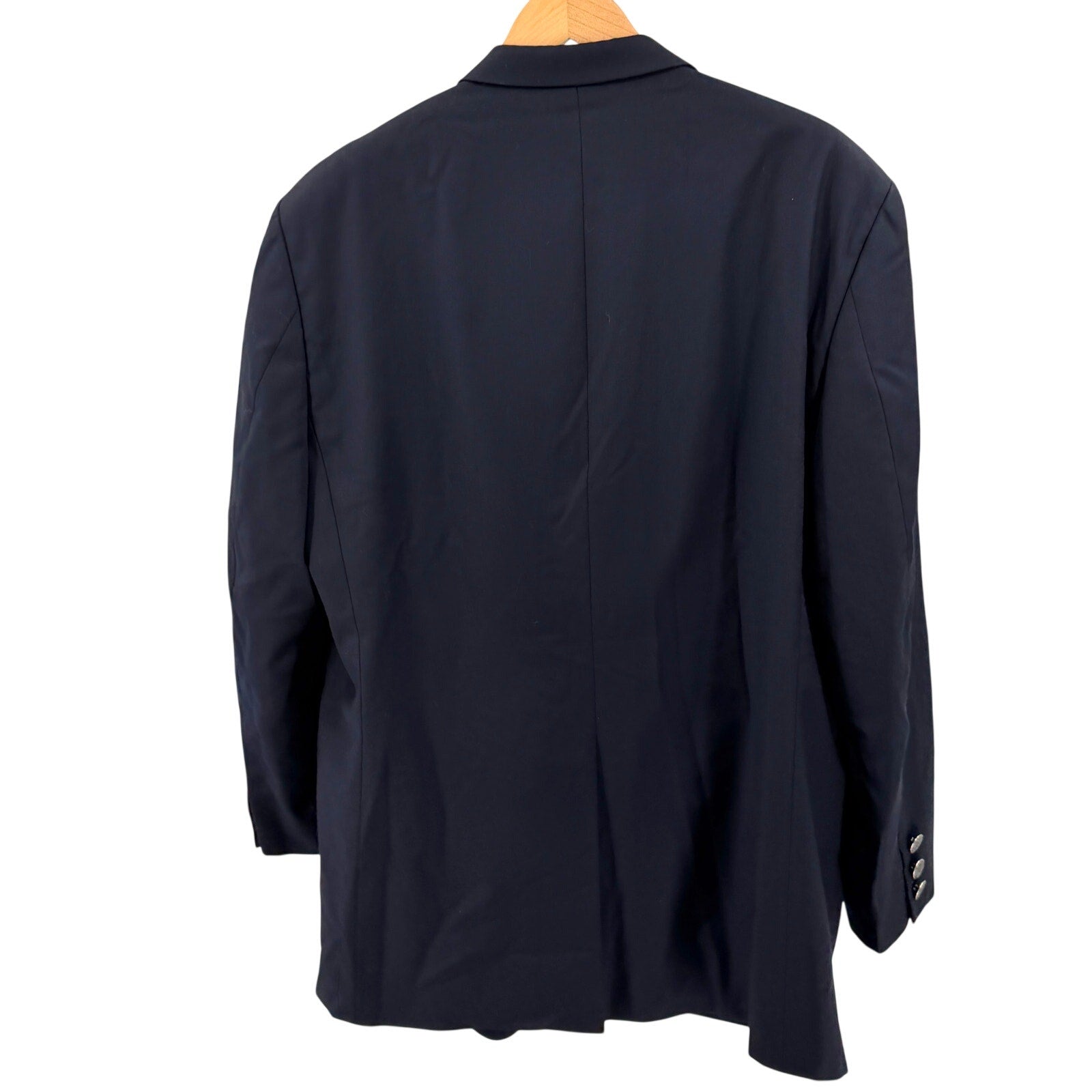 Lauren Ralph Lauren Navy Blue 100% Wool Preppy Crest Buttons Blazer