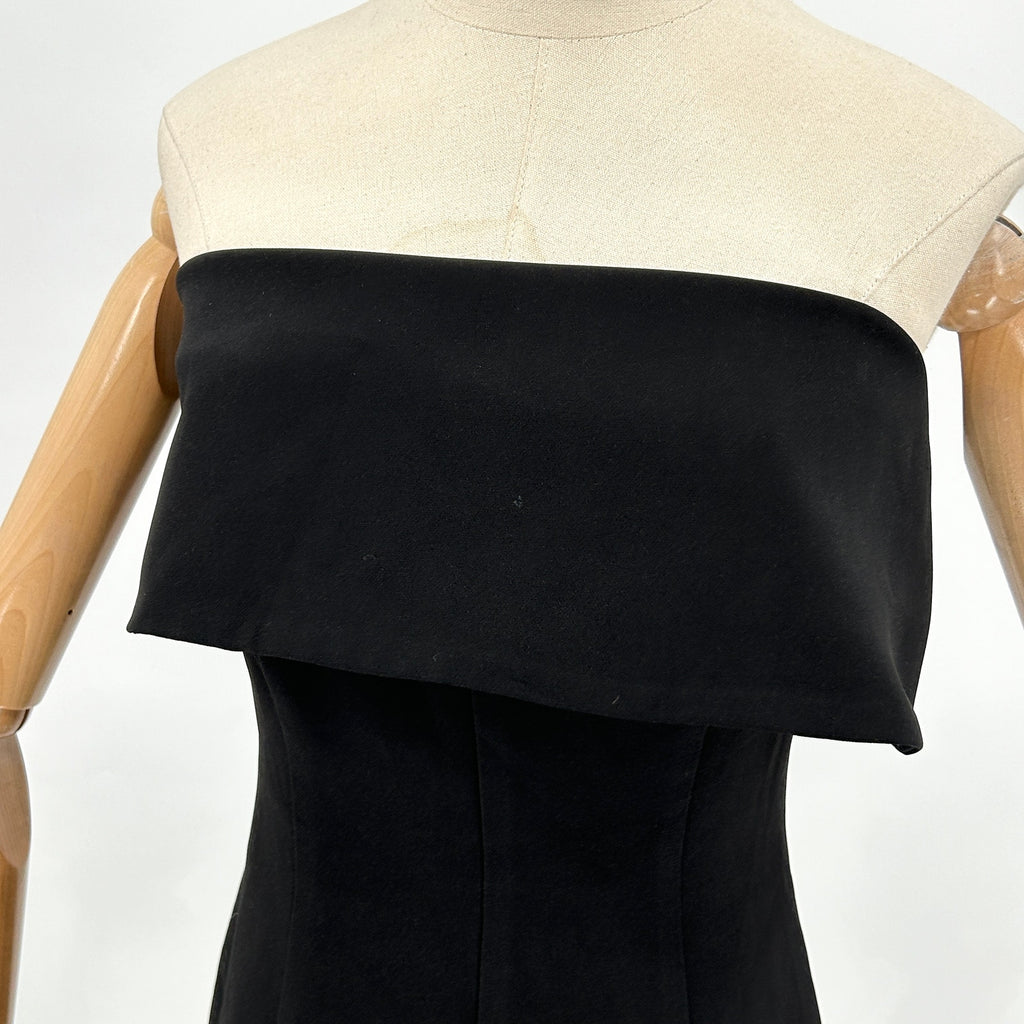 Vintage 90s Rubber Ducky Black Strapless Skater Mini Dress