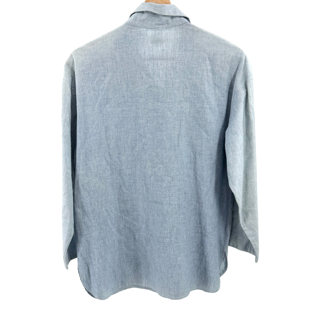 Vintage 80s Lillie Rubin Blue Chambray 100% Cotton Western Shirt