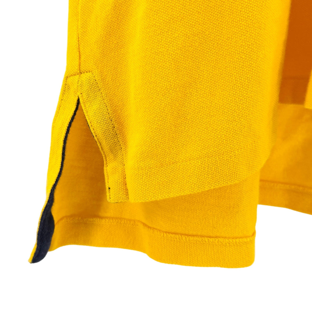 Vintage Y2K Ralph Lauren Yellow 100% Cotton Custom Fit Rugby Polo Shirt