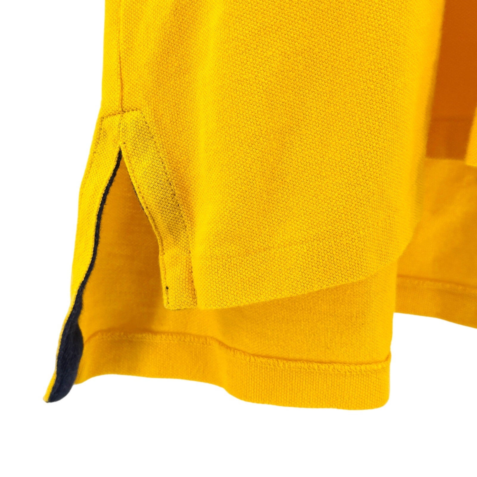 Vintage Y2K Ralph Lauren Yellow 100% Cotton Custom Fit Rugby Polo Shirt