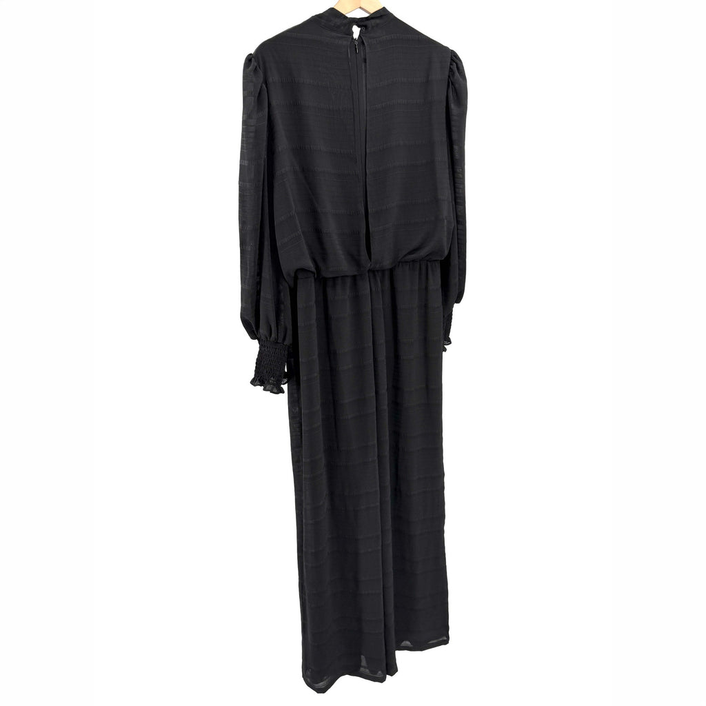 NWT Julia Jordan Black Chiffon Pussybow Wide Leg Jumpsuit