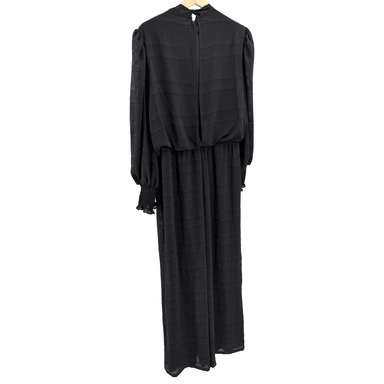 NWT Julia Jordan Black Chiffon Pussybow Wide Leg Jumpsuit