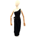 NEW Free People Black 100% Cotton Asymmetrical One-Shoulder Wrap Midi Dress