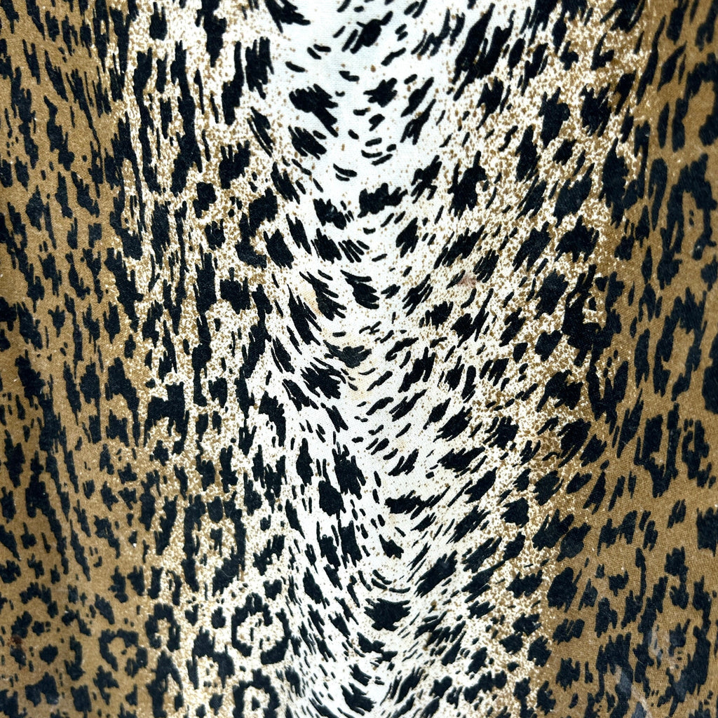 Vintage 80s Handmade Leopard Print Cotton Pencil Skirt