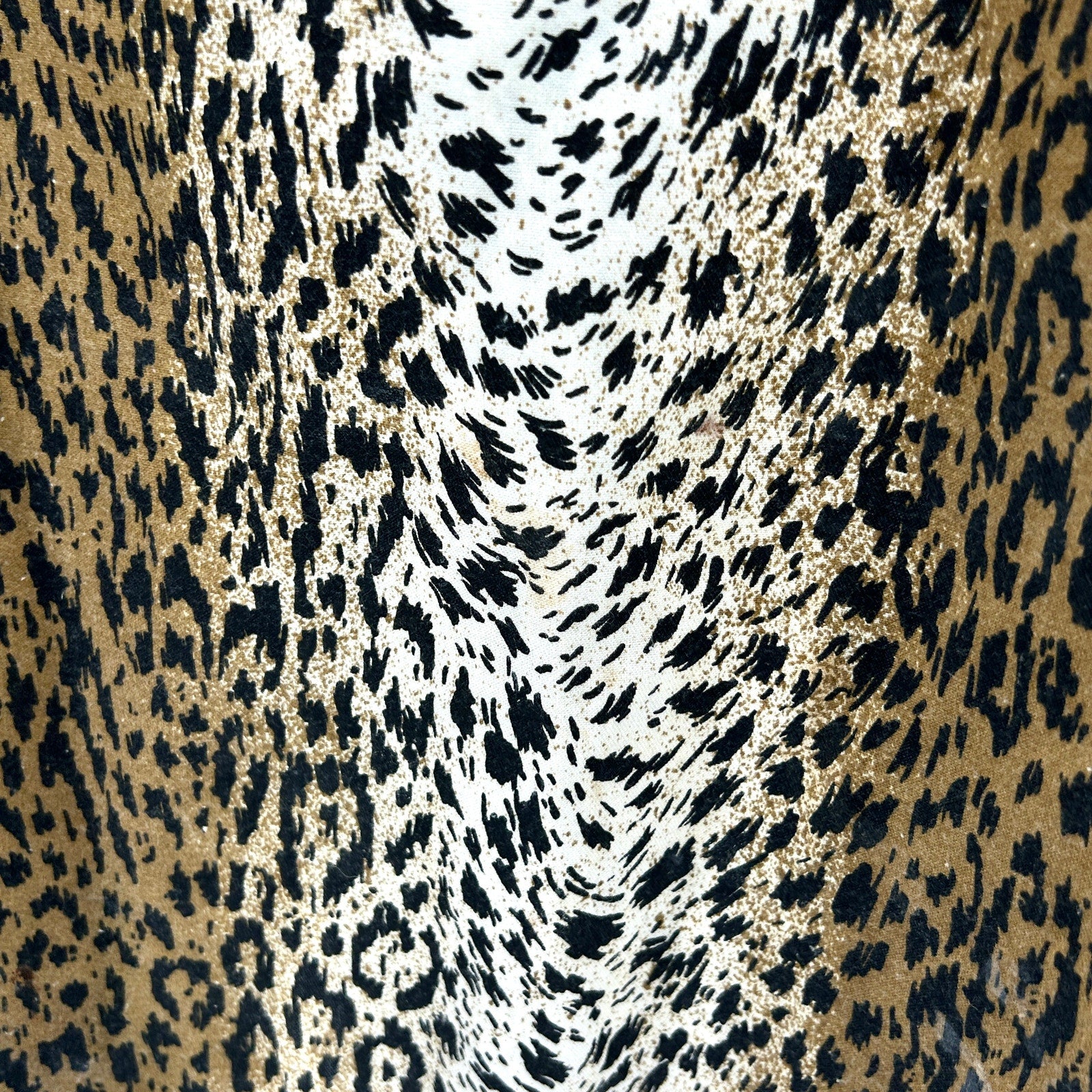 Vintage 80s Handmade Leopard Print Cotton Pencil Skirt