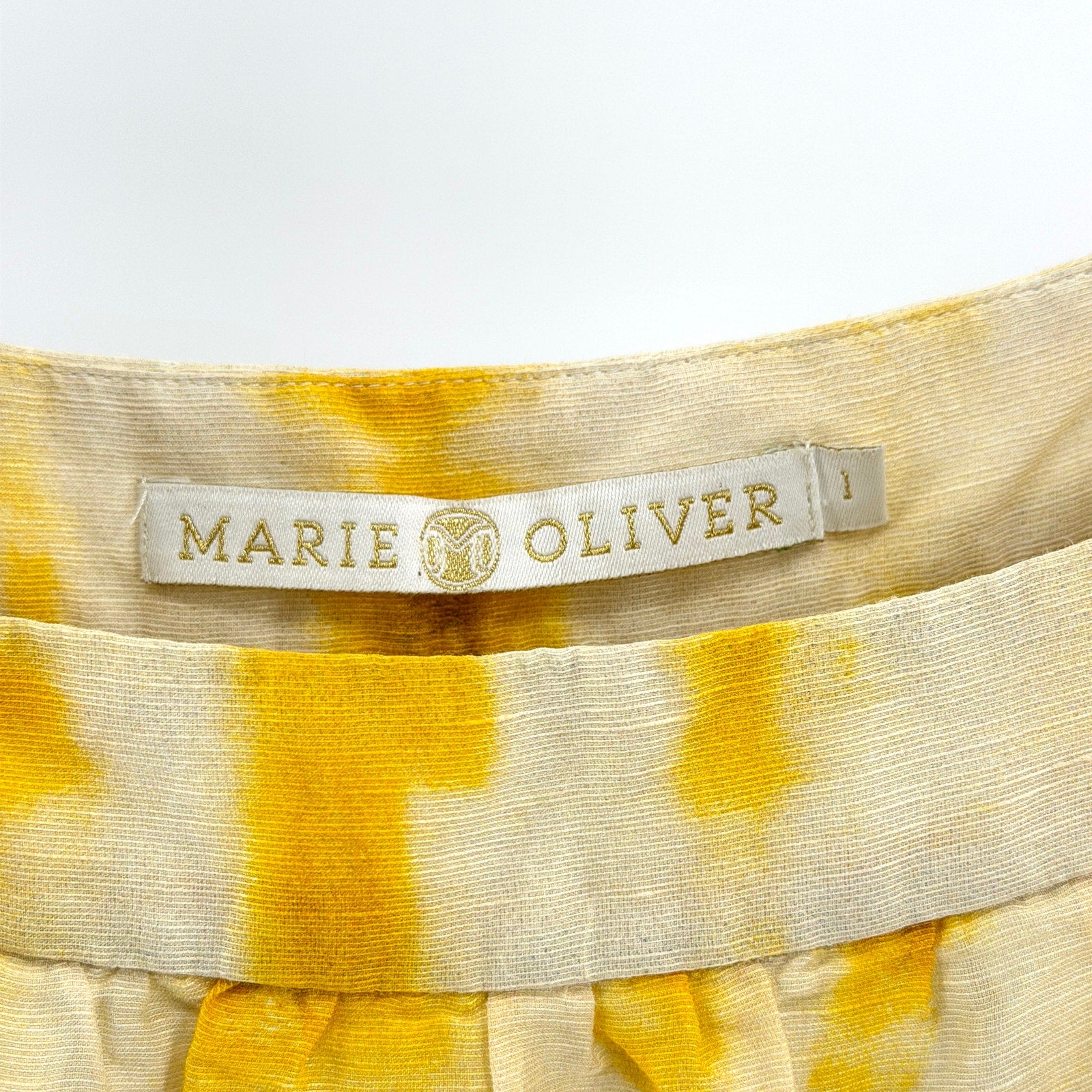 Marie Oliver Yellow Watercolor Ruffle Tiered Mini Babydoll Dress