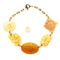 Vintage Upcycled Cream Victorian Revival Floral Brooch Statement Necklace