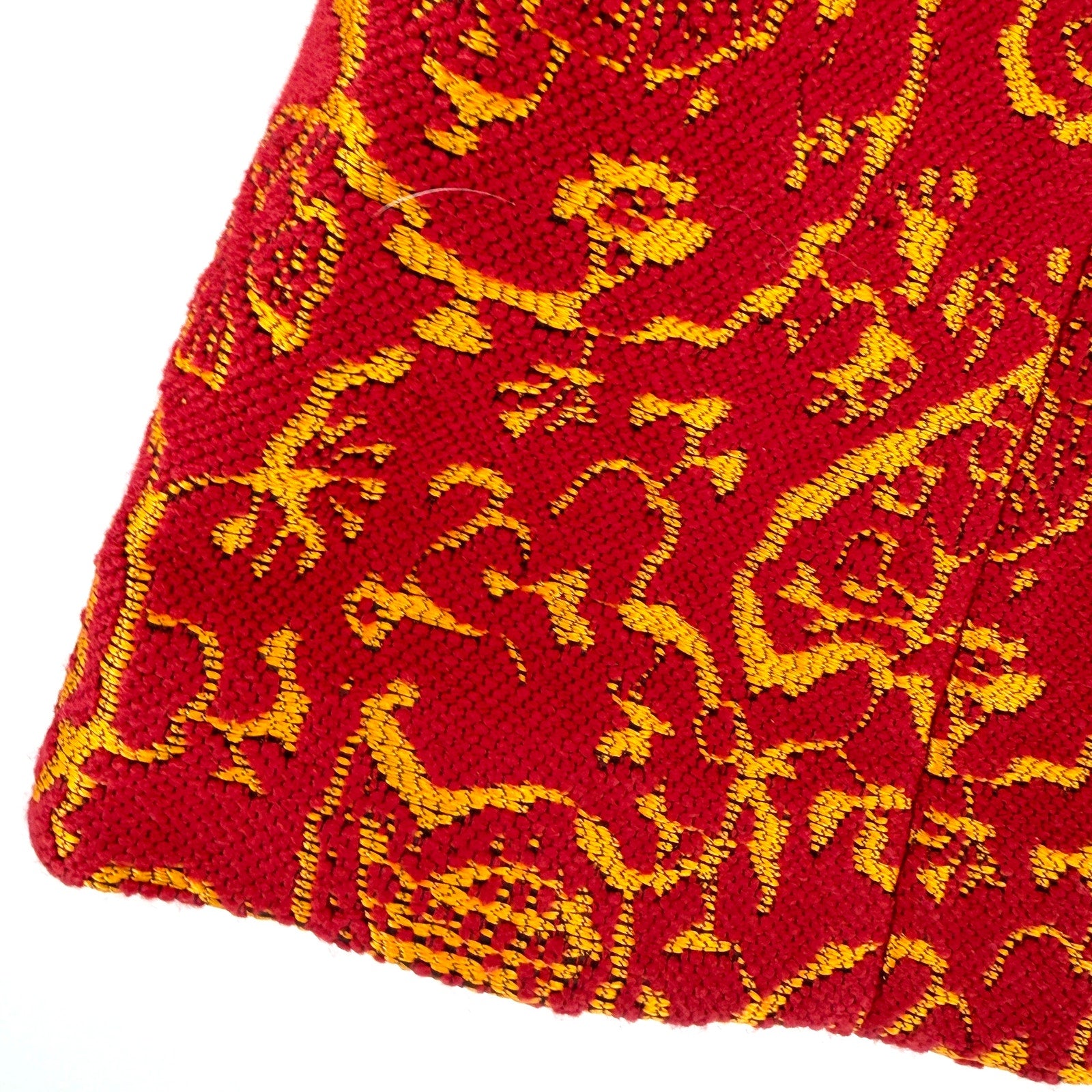Bimba & Lola Brick Red Yellow Textured Tapestry A Line Skirt