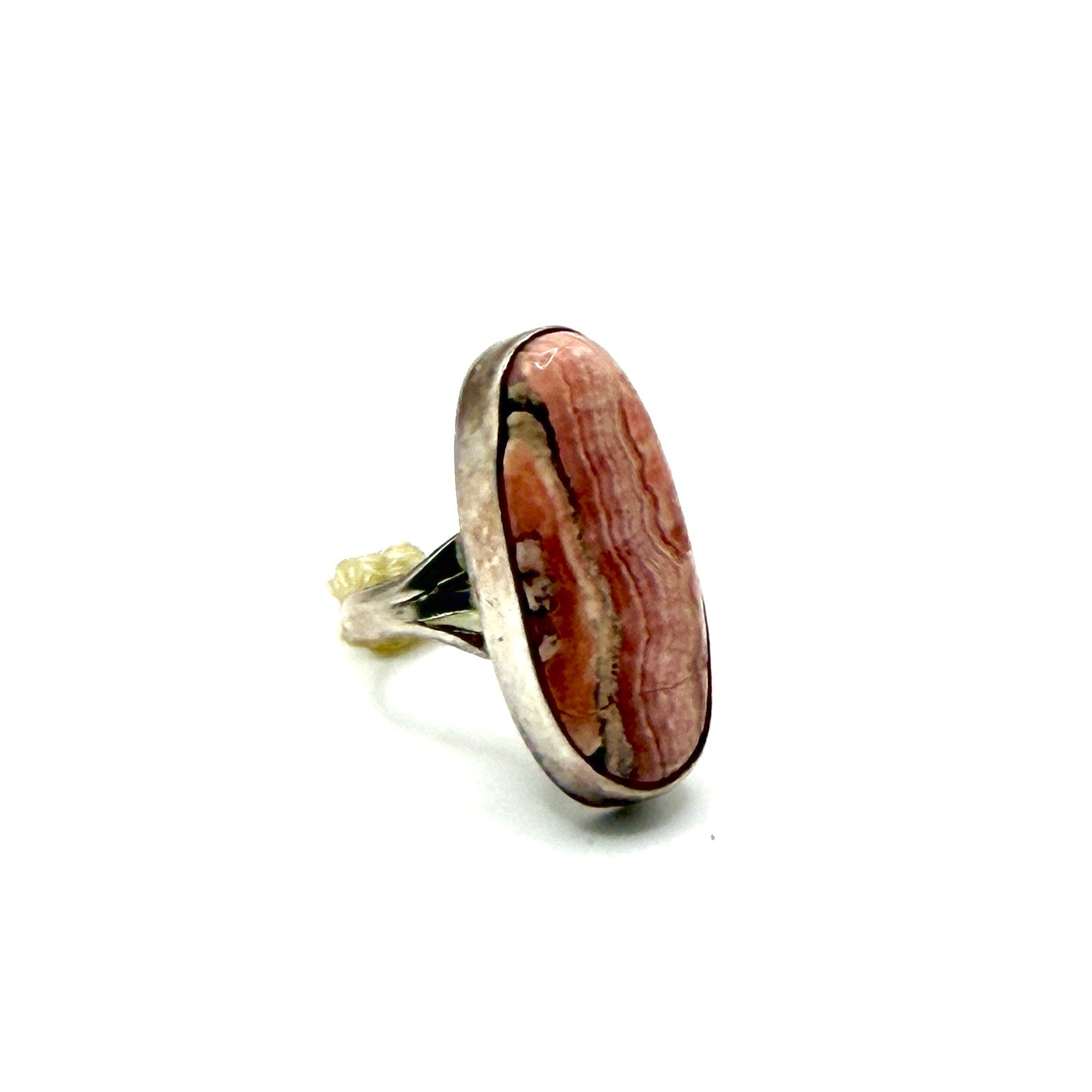 Vintage 90s Signed DMW Pink Sterling Silver Southwestern Statement Ring