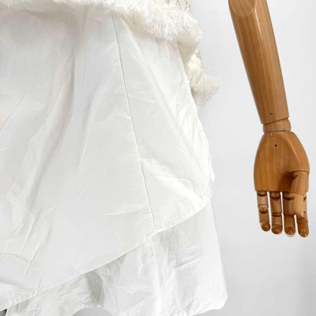 Derek Lam 10 Crosby White Cotton Lace Fringe Mini Dress