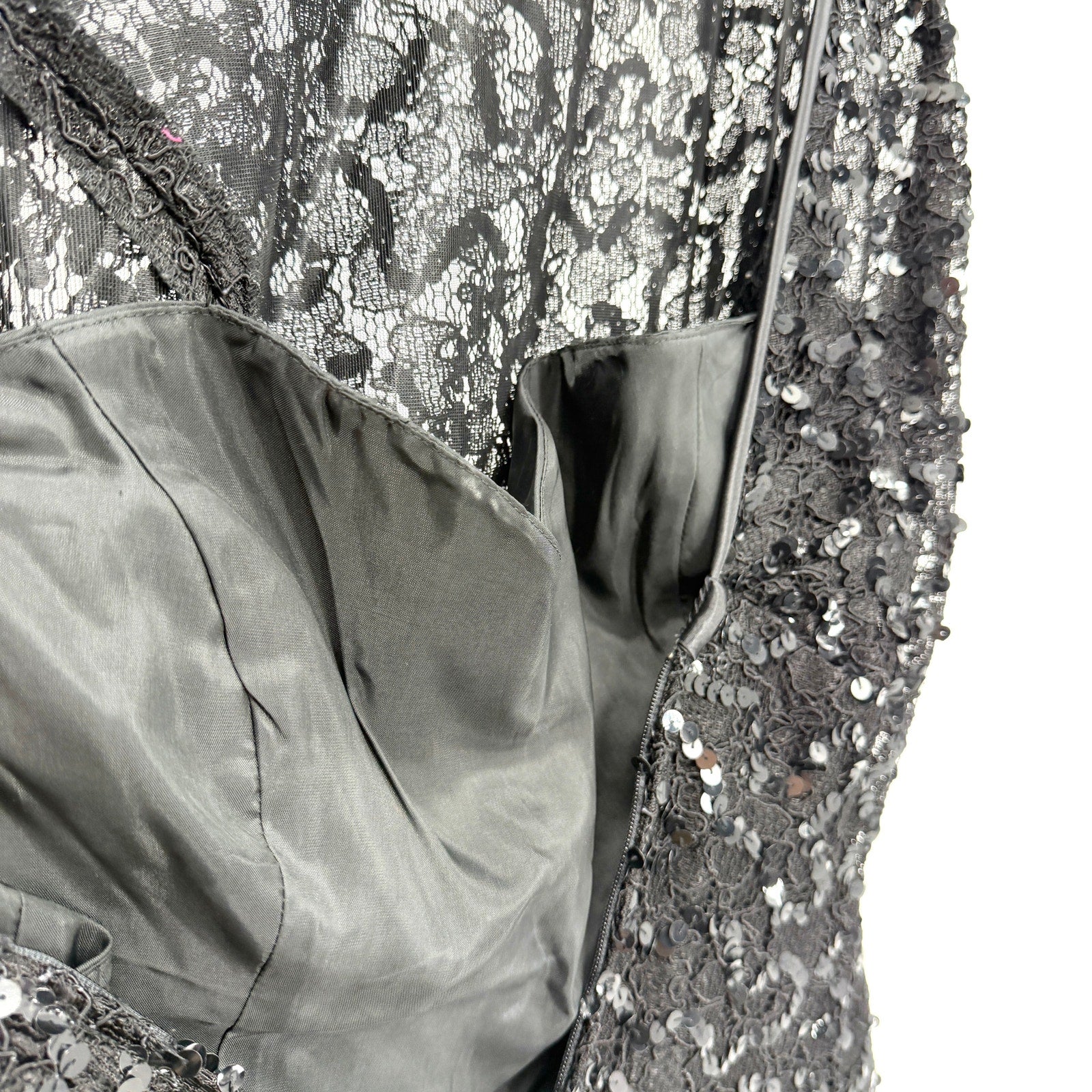 Vintage 80s Morton Myles Black Sequin Formal Glam Cocktail Dress