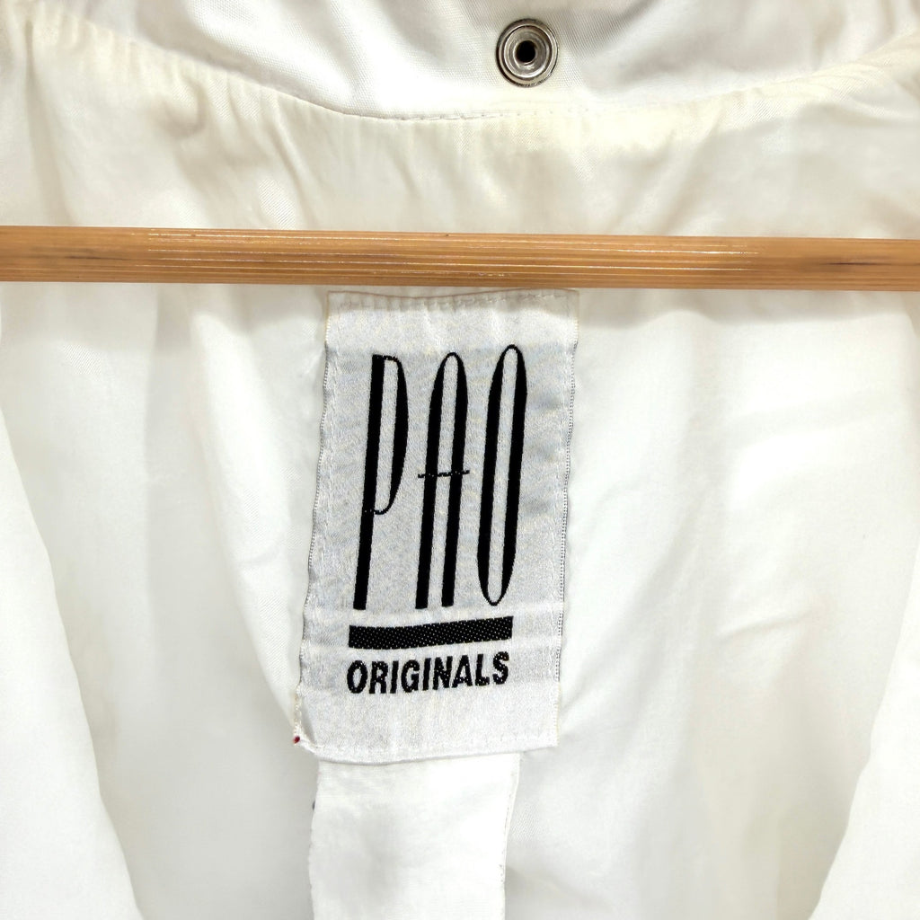 Vintage 90s PAO Originals White Sporty Drawstring Windbreaker Jacket