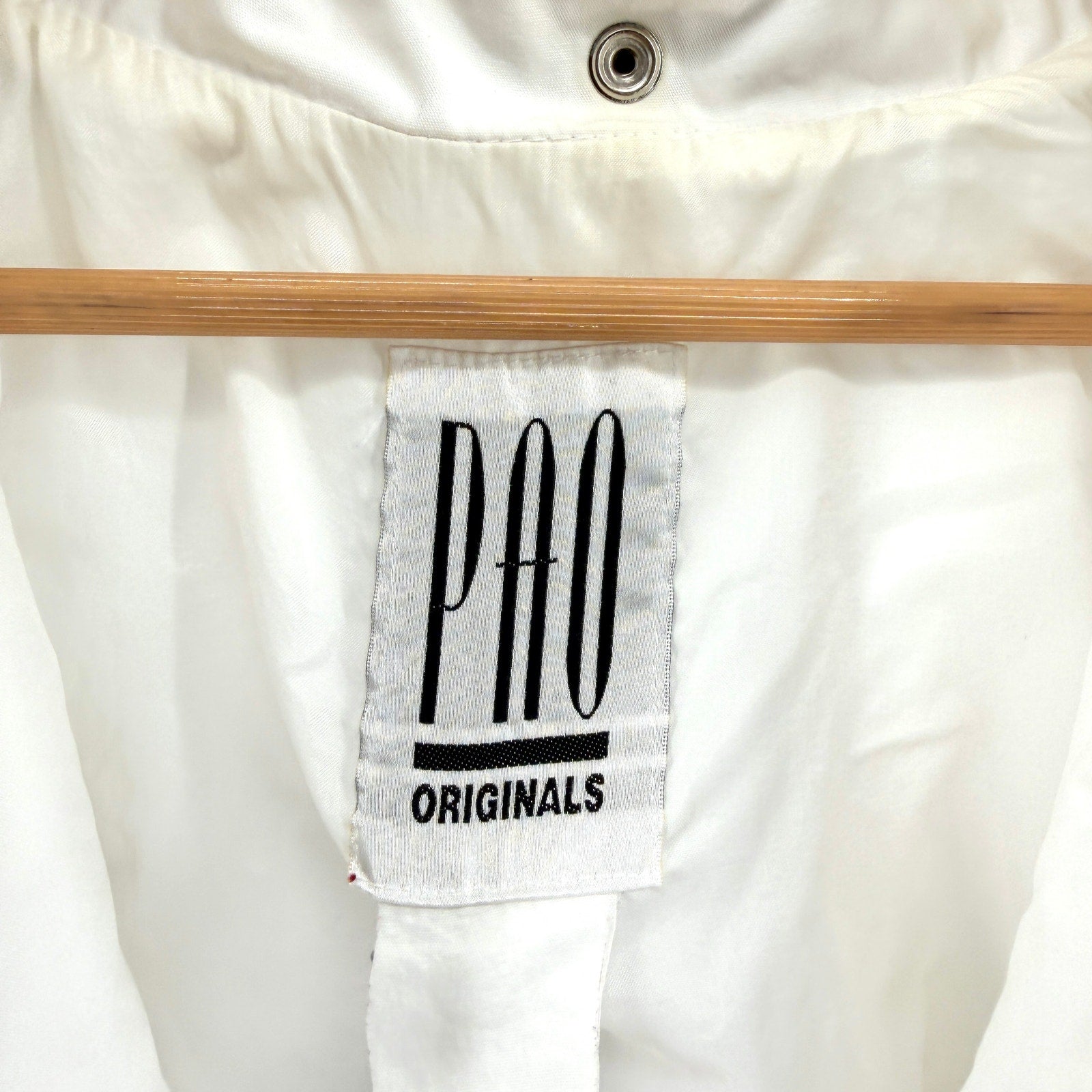 Vintage 90s PAO Originals White Sporty Drawstring Windbreaker Jacket
