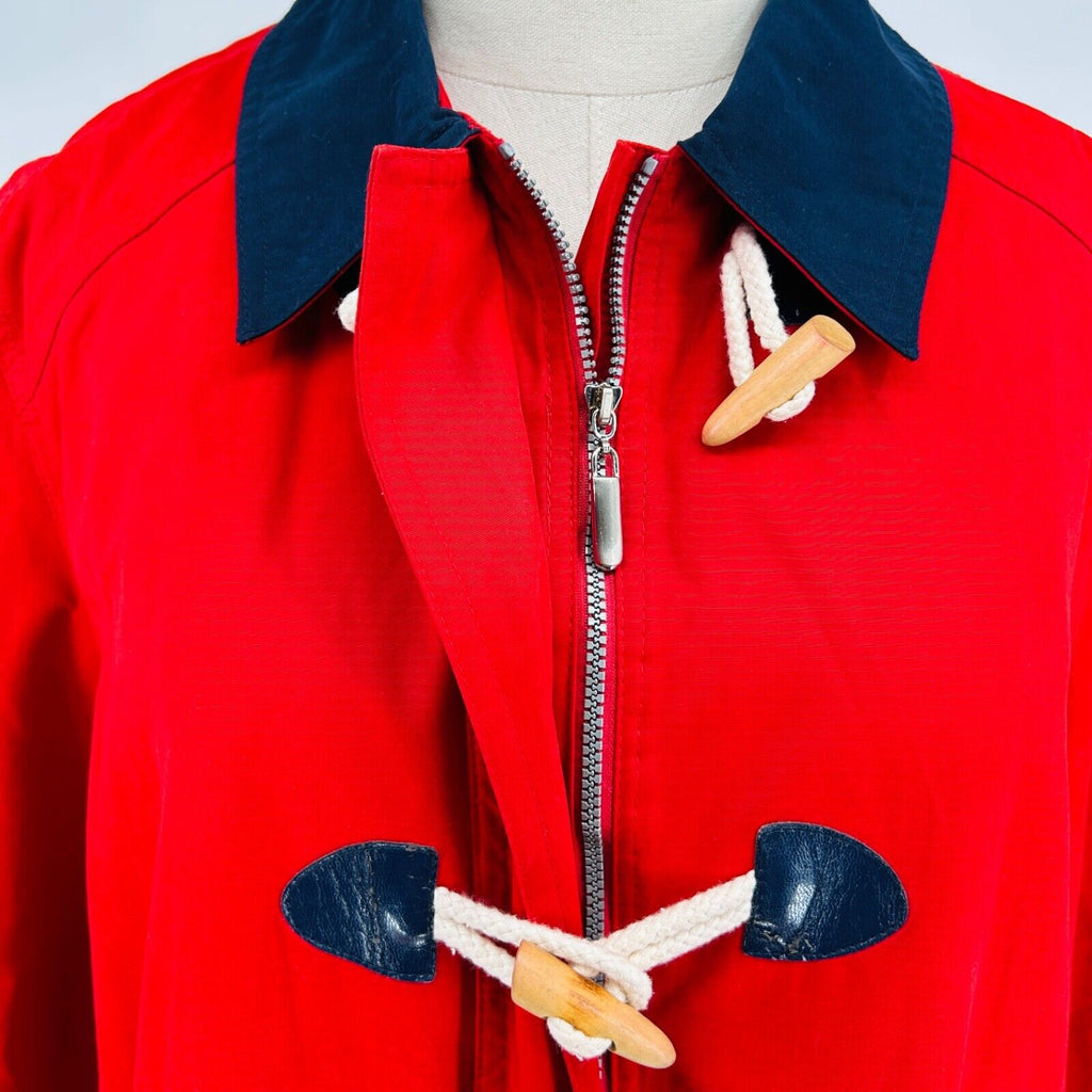 Alfred Dunner Red Navy Preppy Nautical Toggle Closure Jacket
