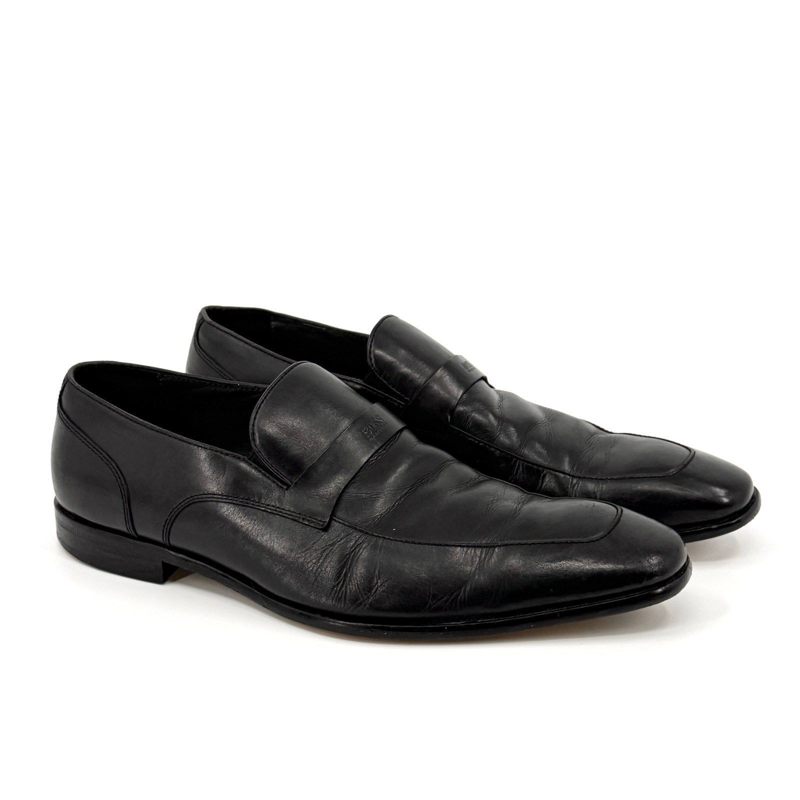 Hugo Boss Black Genuine Leather Minimalist Office Career Loafers