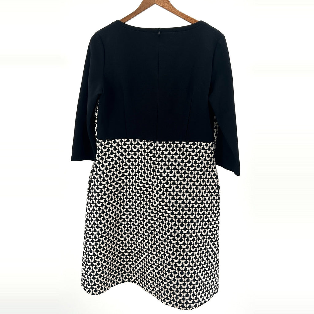 Weekend Max Mara Black Cream Butterfly Jacquard Shift Dress