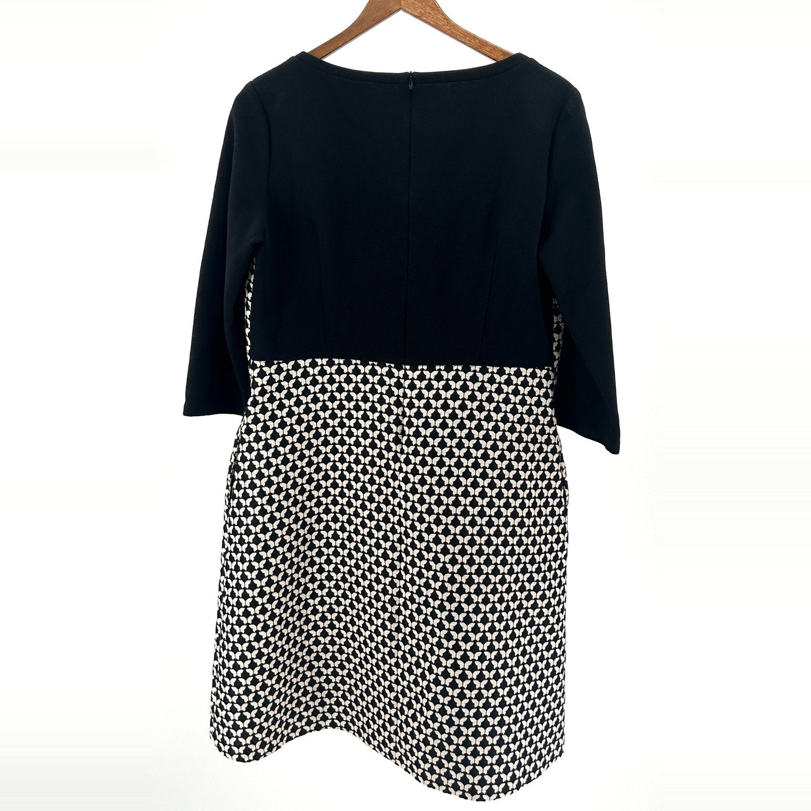 Weekend Max Mara Black Cream Butterfly Jacquard Shift Dress