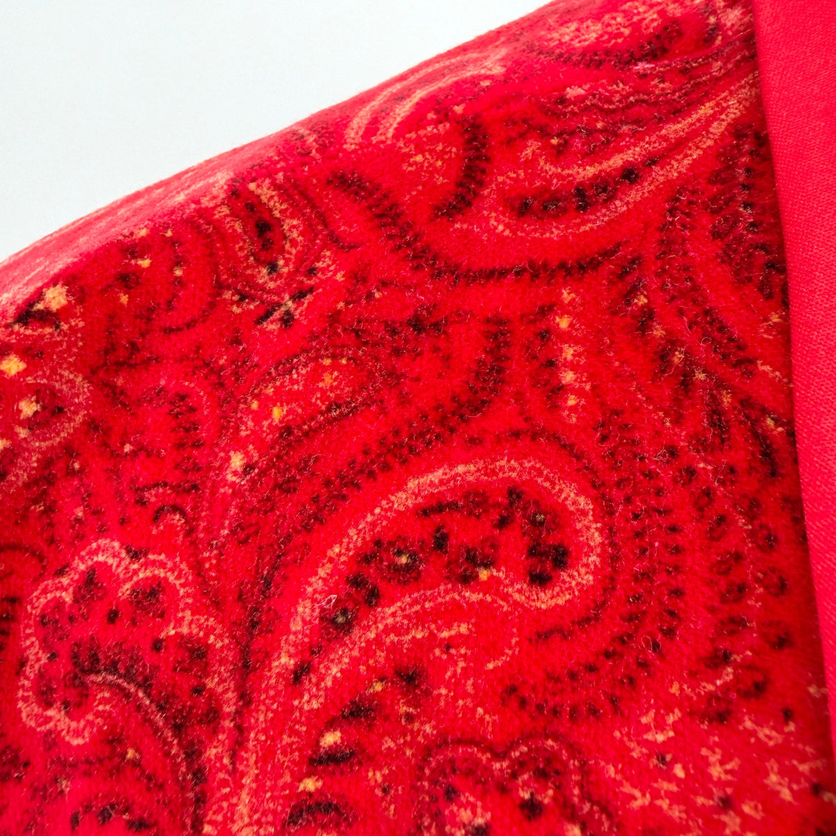 Vintage 80s Handmade Red Paisley Velvet Robe Dressing Gown
