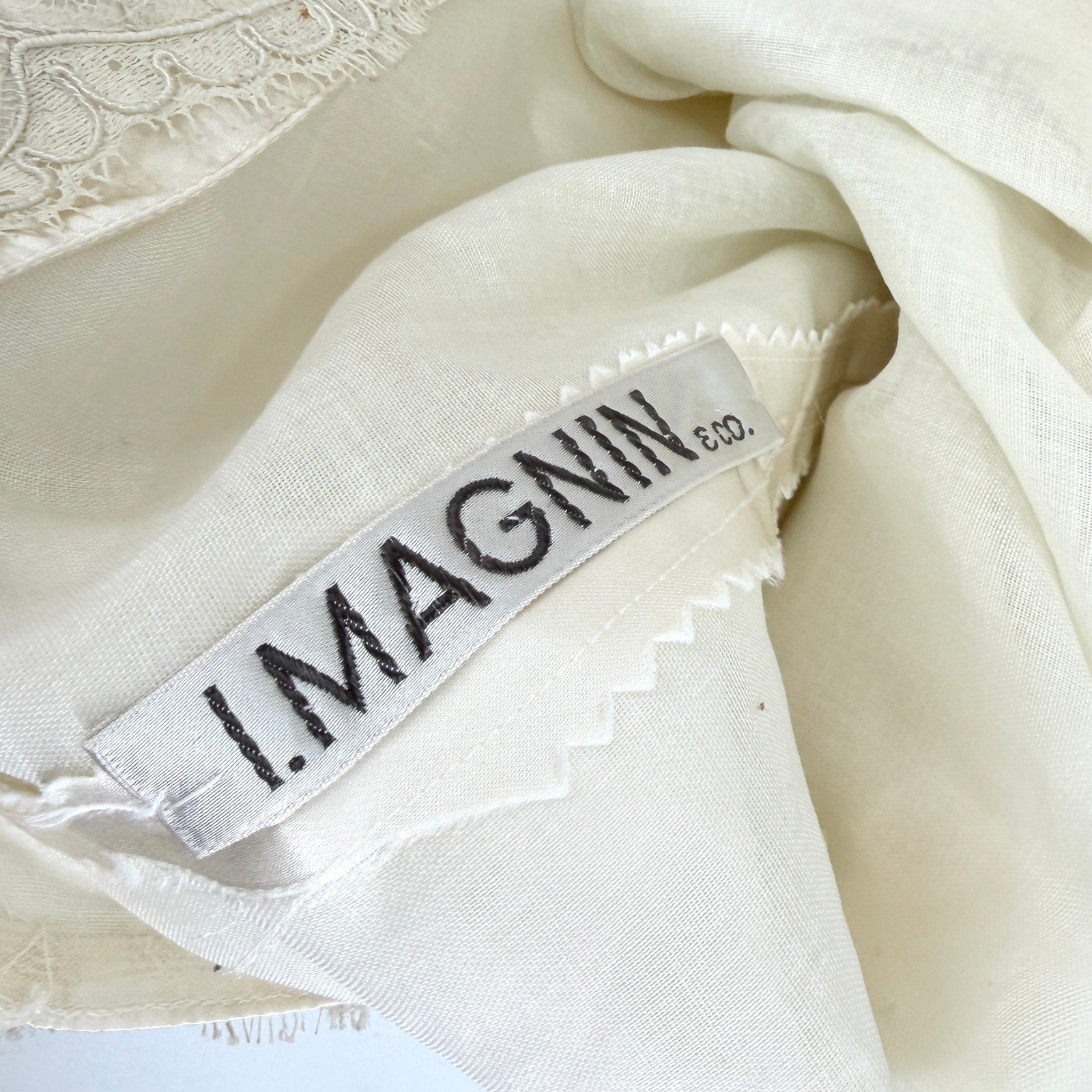 Vintage 60s I Magnin Ivory Satin Elegant Lace Long Sleeve Wedding Dress
