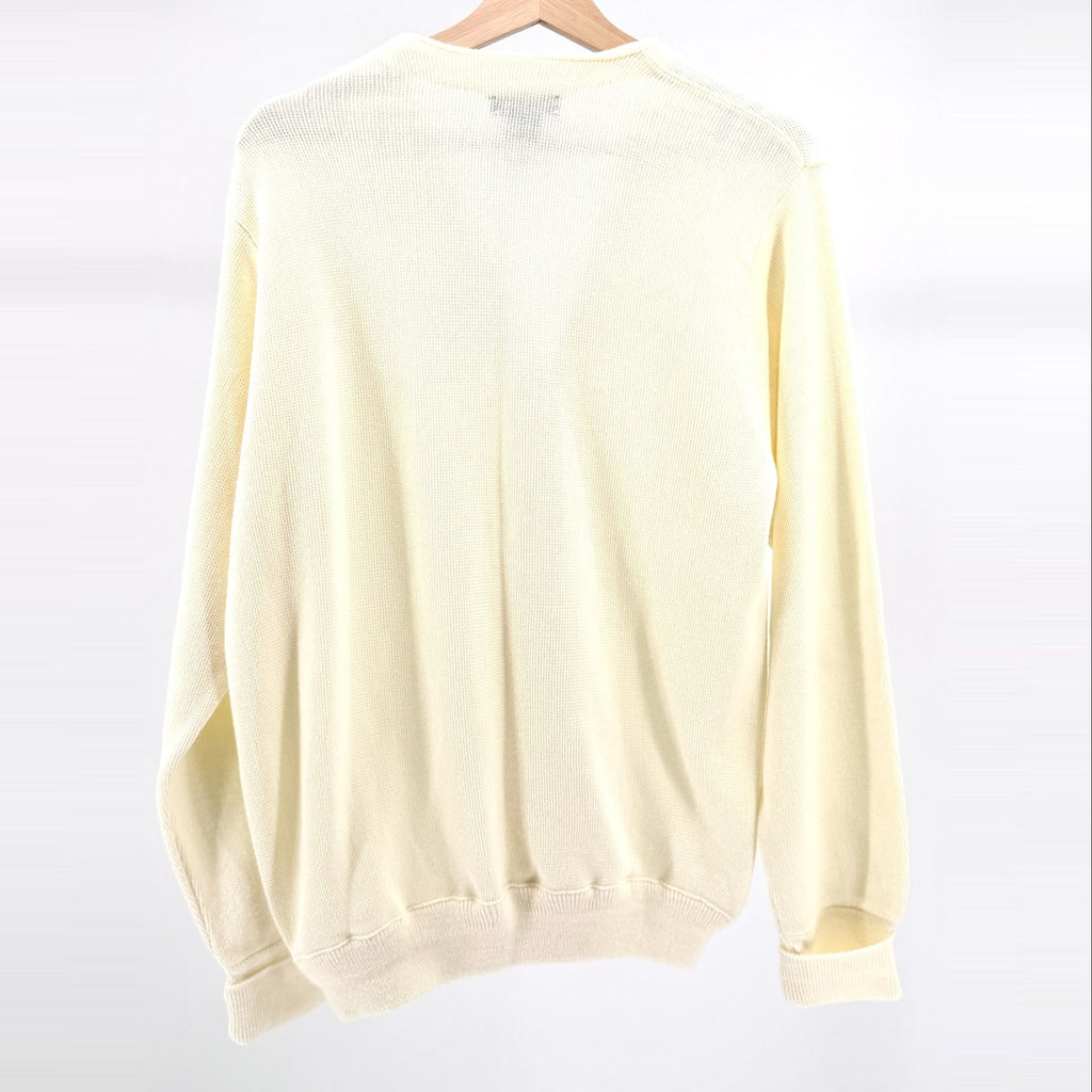 Vintage 70s IZOD Cream V-Neck 100% Acrylic Cardigan Sweater