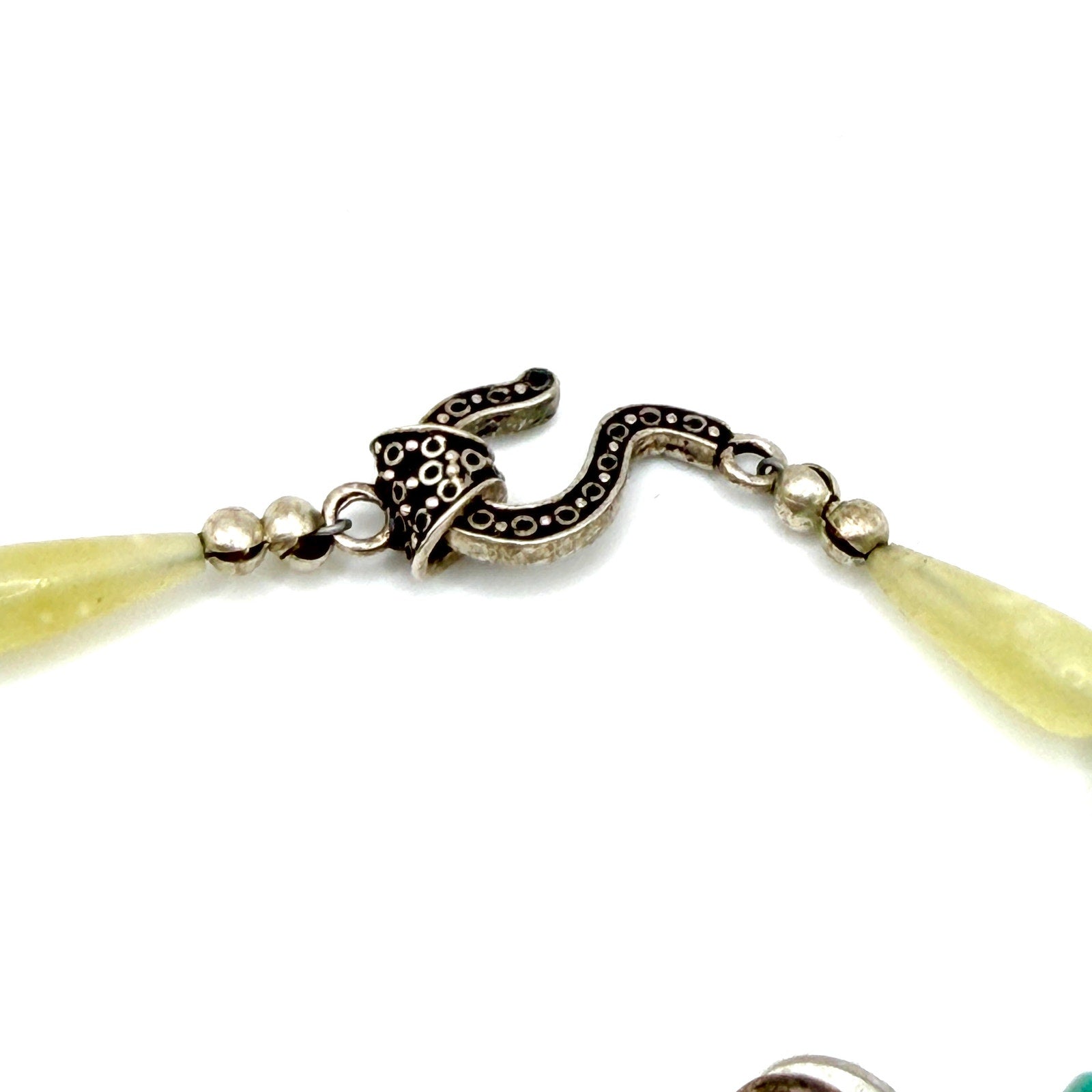 Vintage 90s Chunky Turquoise Yellow Jade Southwestern Statement Set