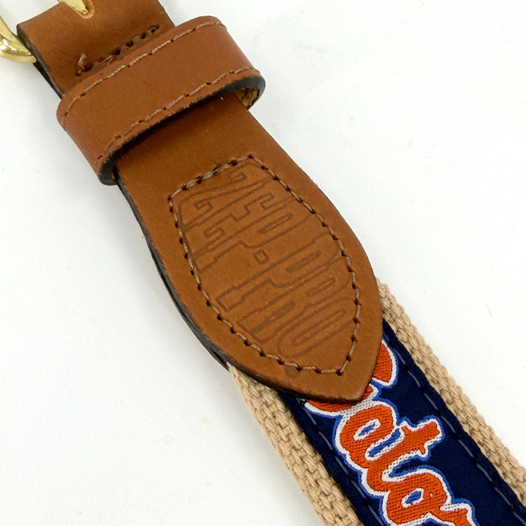 Vintage Y2K Zap-Pro Navy Florida Gators Genuine Leather Ribbon Belt
