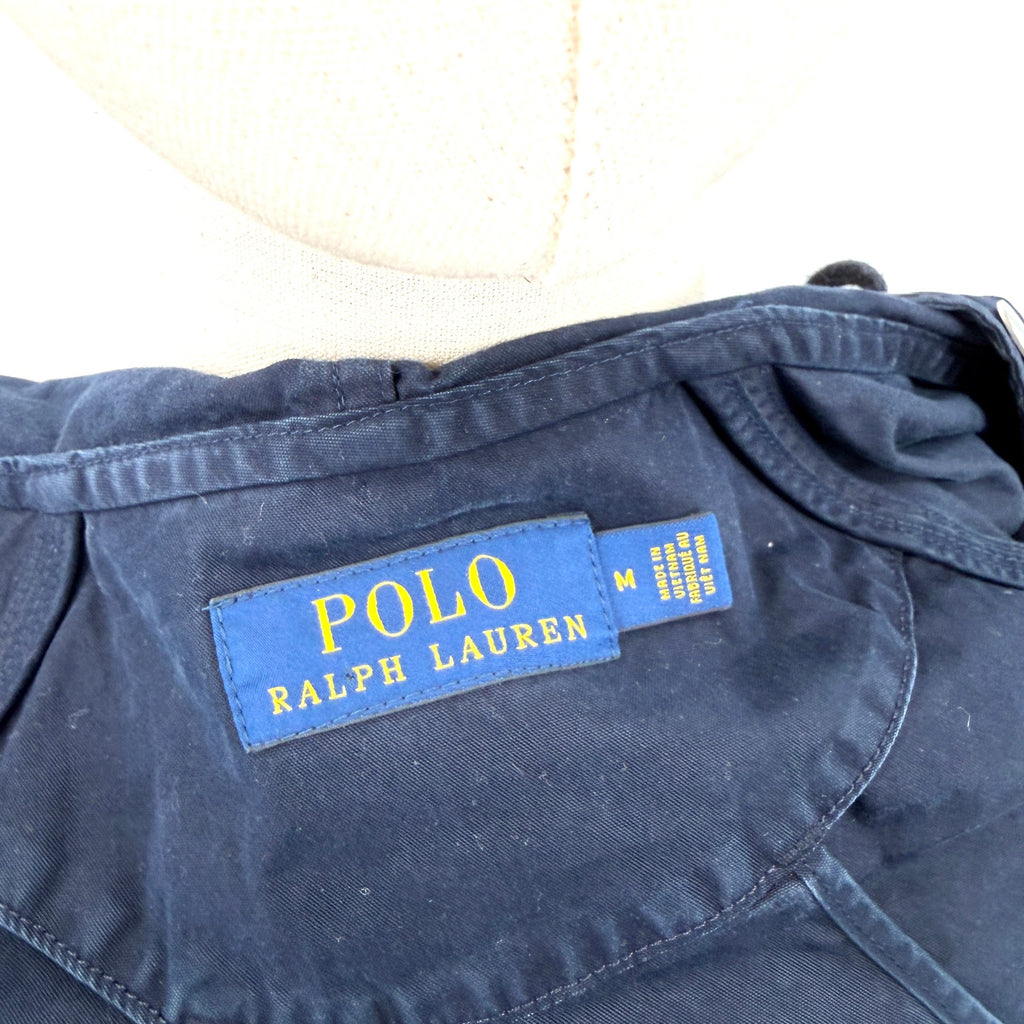 Polo Ralph Lauren Navy Blue Red Pony Logo Hooded Utility Windbreaker Jacket