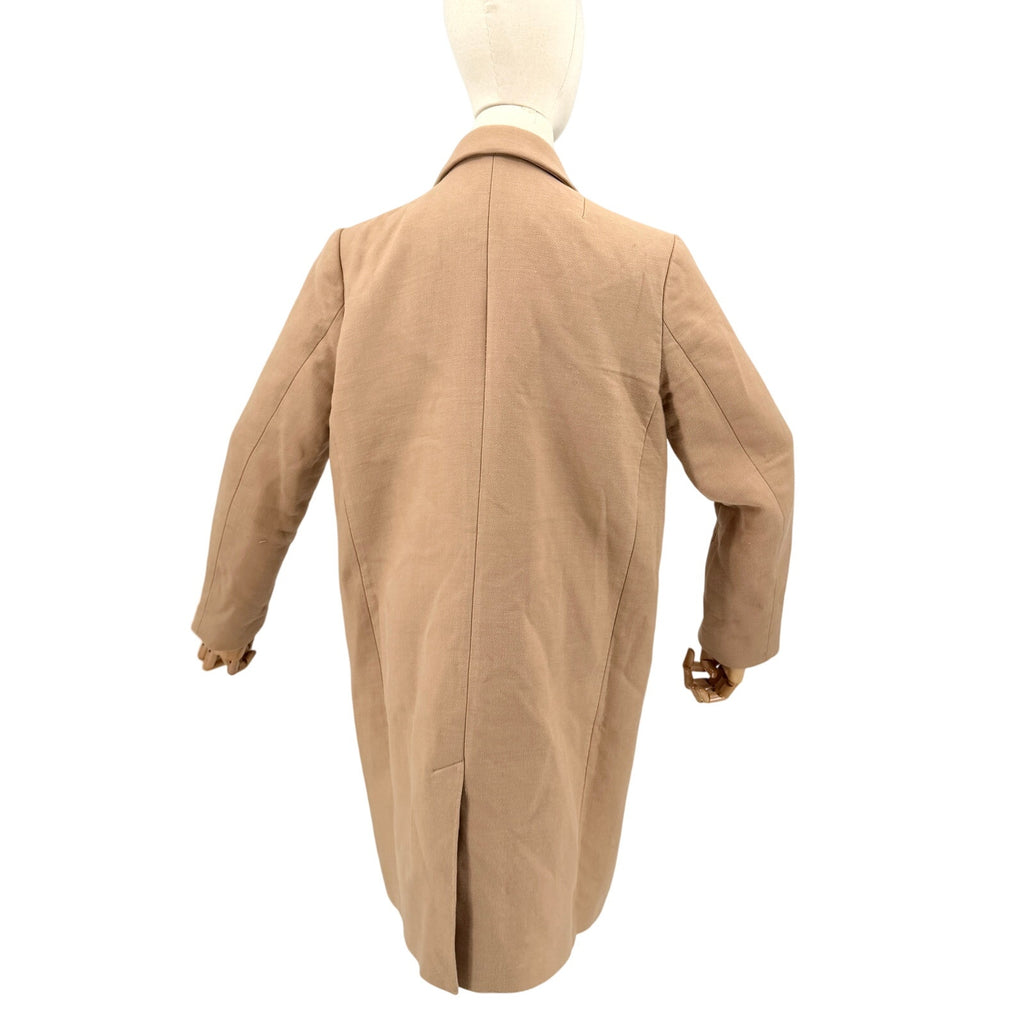 Tara Jarmon Beige Camel 100% Cotton Double Breasted Coat