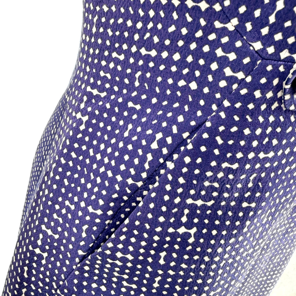 Tory Burch Purple Geometric Mod Sleeveless Pockets Mini Dress