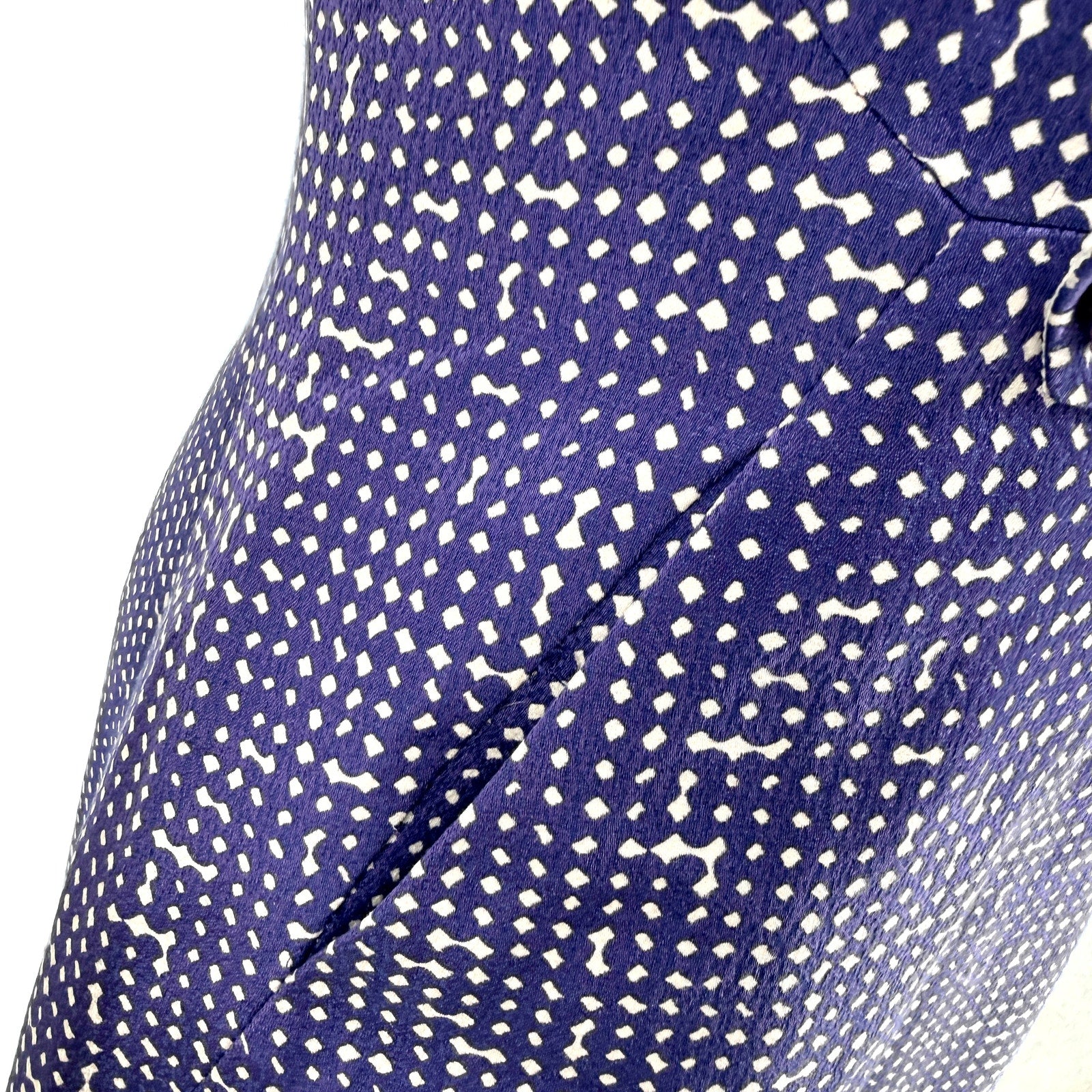 Tory Burch Purple Geometric Mod Sleeveless Pockets Mini Dress