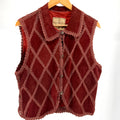 Vintage 90s Double D Ranchwear Maroon Genuine Suede Concho Button Vest