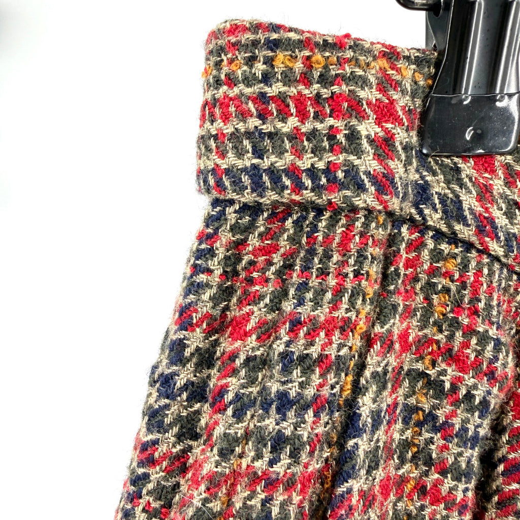 Vintage 90s Pendleton Red Forest Green  Houndstooth Pleated High Rise Trousers