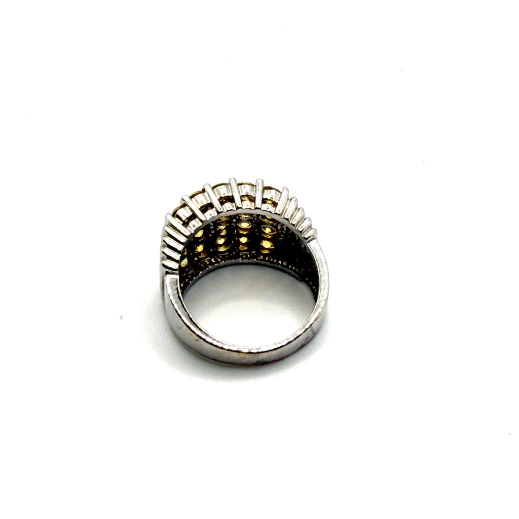 Vintage Y2K Sterling Silver Stamped Yellow Citrine Solitaire Bezel Ring