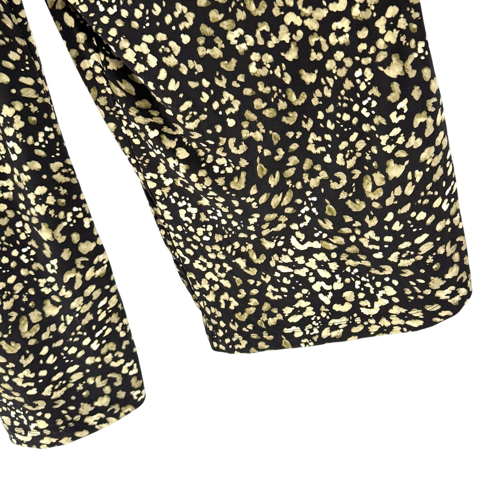 Tommy Bahama Black Green Leopard Print Wide Leg Stretch Jumpsuit