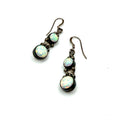 Vintage 90s Richard Begay Artist Signed Sterling Silver Opal Navajo Earrings
